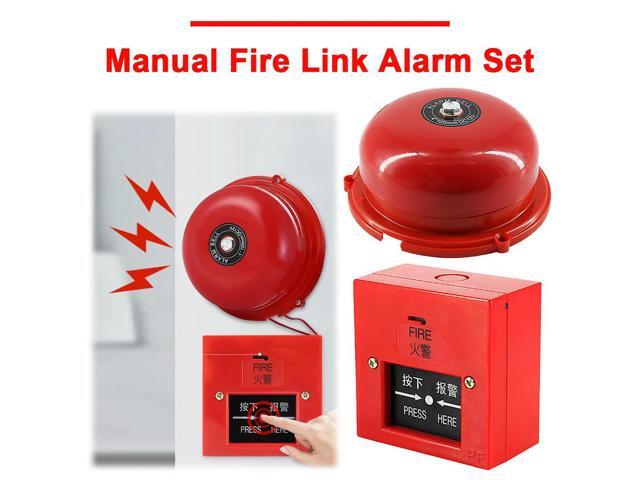 4 Inch l Fire Control AC 220V Manual Call Point Fire Alarm Resettable Pull Station Internal Strike Type Electric Bell 100db