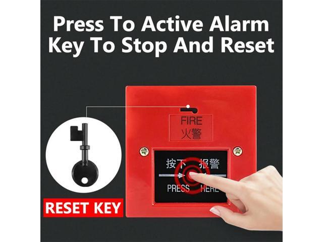 4 Inch l Fire Control AC 220V Manual Call Point Fire Alarm Resettable Pull Station Internal Strike Type Electric Bell 100db