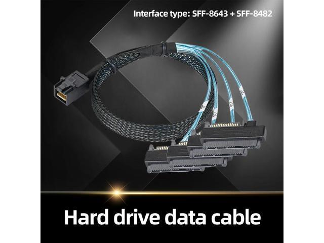 0.5m/1m Solid State Drive Cable MiniSAS HD SFF-8643 36P To 4SFF-8482 29 15P SAS Hard Drive Splitter Cable Computer Supplies