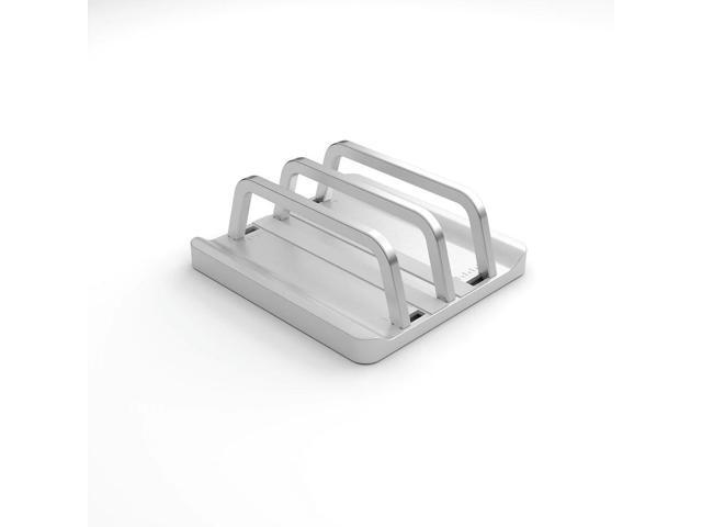 2 Slot Vertical Laptop Stand Anti-Slip Tablet Holder Space Saving Multi-Purpose Laptop Holder for Computer Tablet Phone