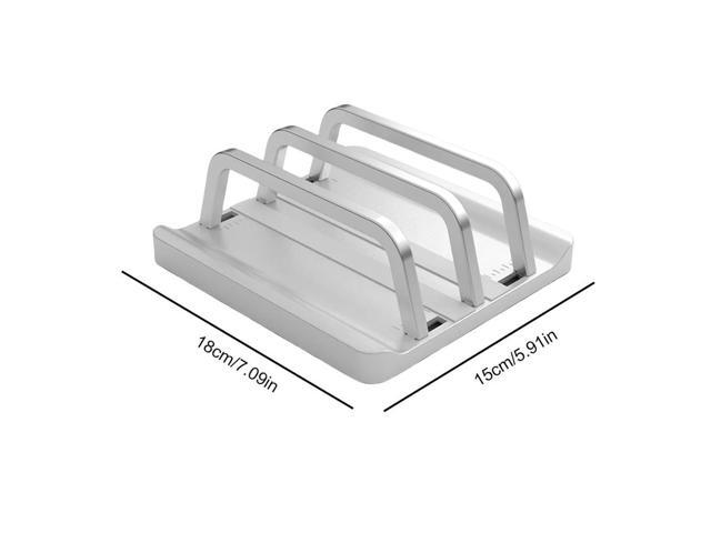 2 Slot Vertical Laptop Stand Anti-Slip Tablet Holder Space Saving Multi-Purpose Laptop Holder for Computer Tablet Phone