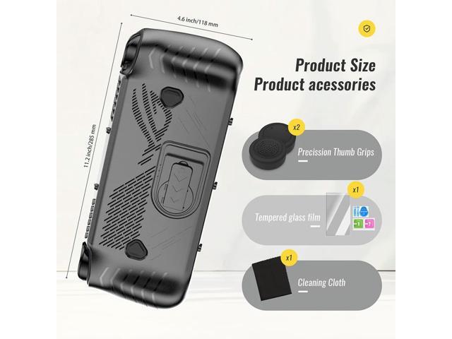 For ROG Ally X TPU Protective Case Cover Drop-proof with Stand Protector Shell Sleeve Protective Skin Case Game Accessories
