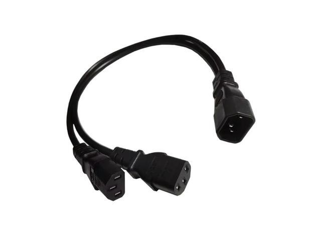 IEC 320 C14 Male Plug to 2xC13 Female Splitter Power Cord C14 to 2 Way C13 Power Adapter Cable for UPS Server 0.5m
