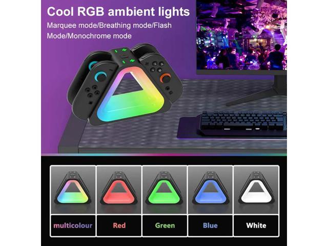 Controller Charger with RGB Lights Charging Dock Charging Station for Nintendo Switch2 Joy-Con Accessories