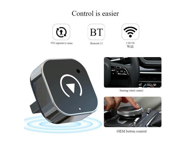 2 in 1 Wireless CarPlay Android Auto Adapter Wireless CarPlay Adapter Plug & Play Mini Carplay & Auto Box Dongle for Factory Wired