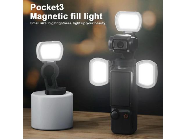 Magnetic Fill Light Action Camera Fill Light 3 Adjustable Brightness LED Fill Light 3 Color Temp Filming Light for Pocket 3