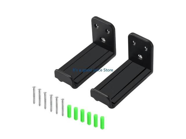 Home Entertainment Soundbar Wall Bracket Adjustable Depth Speaker Mount Holder Sturdy Support Shelf with Screws