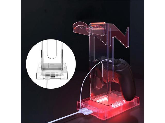 RGB Game Console Controller Bracket Transparent Gamepad Controller Stand Controller Holder Headset Stand for PS5 Portal/PS5/Xbox