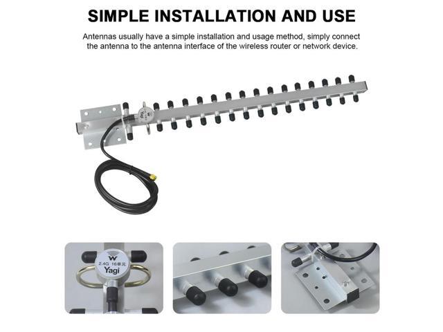 Yagi Antenna 2.4Ghz (25dBi) High Gain Directional Antenna Booster With RP-SMA Connector For Wireless Network Router