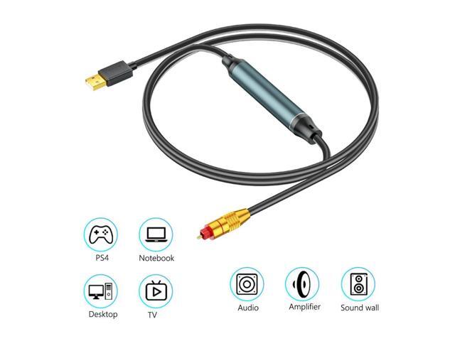 1.5meters USB To Optical Audio Adapter USB A To Fiber SPDIF Audio Converter USB To SPDIF Converter for Computer Laptop