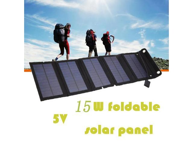 15W Portable Solar Panel IP65 Waterproof Foldable Solar Charger Lightweight Solar Power Station for Car Boat Caravan Camp