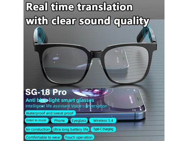 AI Translate Eyeglasses BT 5.4 Call Portable Music Play Glasses Noise Canceling Wireless Sports Sun Glasses for Men Women