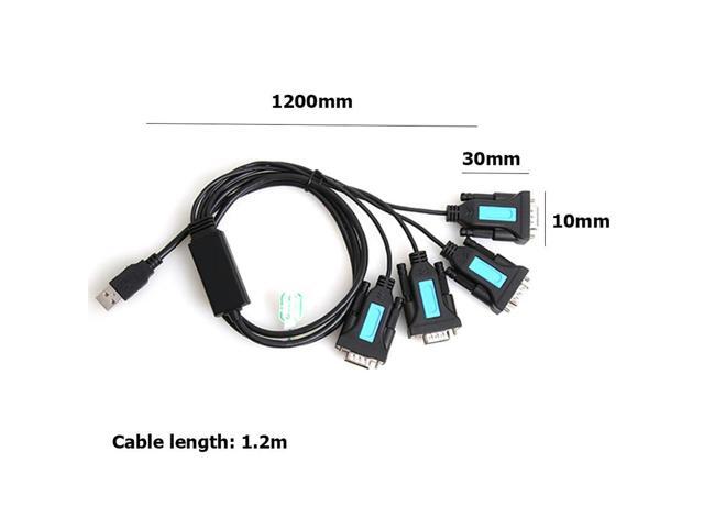 4 Port USB to RS232 RS-232 9-Pin DB9 Serial Cable PL2303 Chipset Male A Adapter PC Notebook Accessories