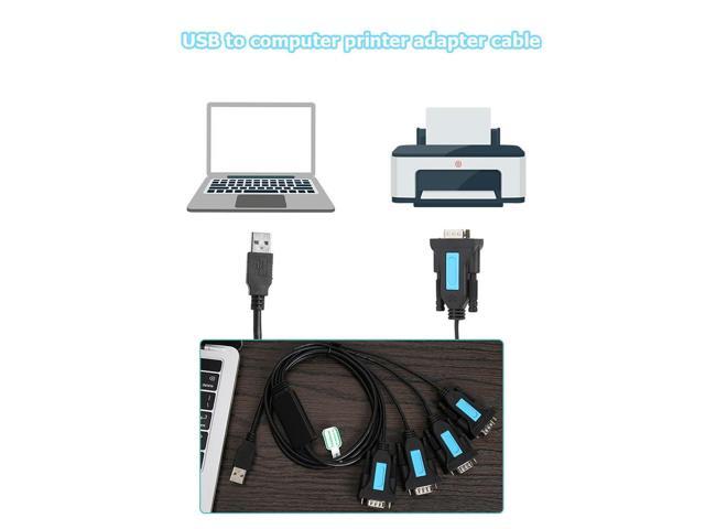 4 Port USB to RS232 RS-232 9-Pin DB9 Serial Cable PL2303 Chipset Male A Adapter PC Notebook Accessories