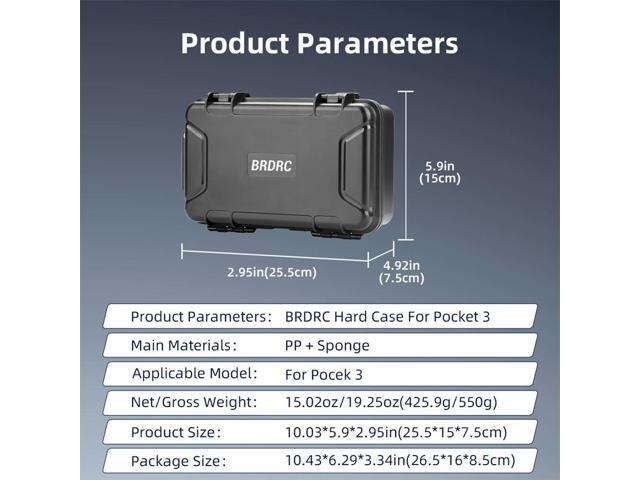 For Osmo Pocket 3 Hard Case Portable Bag Waterproof Explosion-proof Hard Shell Case for Pocket 3 Camera Accessories