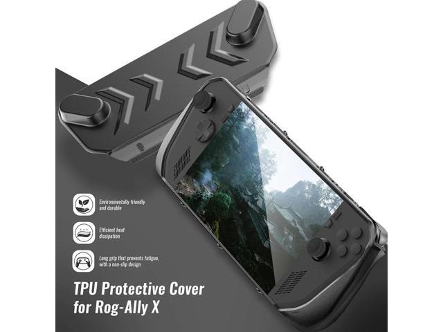 For ROG Ally X TPU Protector Shell Sleeve Anti-Scratch with Stand Shell Sleeve Case with Thumb Grip Caps & Screen Protector