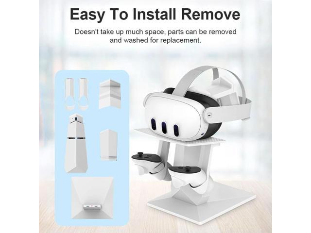 VR Display Stand Desktop Stable VR Headset &Controller Stand Non-slip Removable Adjustable for Quest 3 VR Accessories
