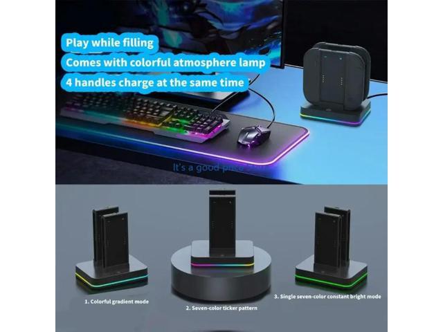 4 in 1 Charging Dock Station for NS2 Small Controllers ligent Protections Feature Ambient Lighting Design
