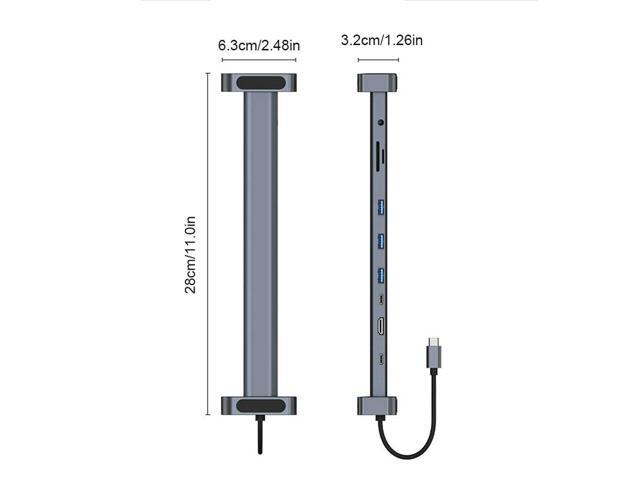 USB C Adapter SD/TF Card Reader RJ45 Gigabit Ethernet 3.5mm AUX HDMI-compatible 4K 3 USB 3.0 5Gbps Data Ports for Macbook