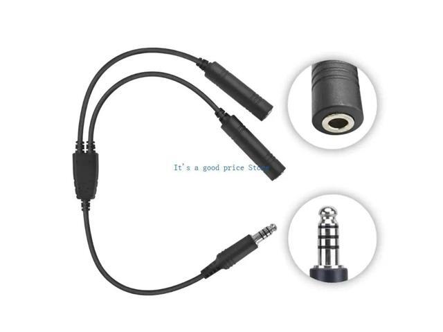 Aviation Headset Adapter Cable Converts Double Plugs to U174/U Helicopter Connector 7.1mm Tactical Earmuff Interfaces