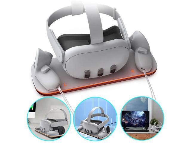 VR Headset Controller Charging Dock Wireless Charging Adapter with LED Indicator USB-C Cable for Quest 3 VR Accessories