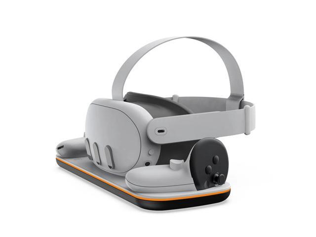 VR Headset Controller Charging Dock Wireless Charging Adapter with LED Indicator USB-C Cable for Quest 3 VR Accessories