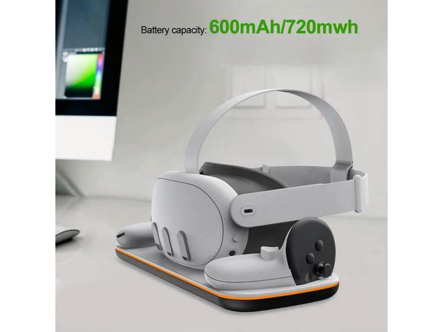VR Headset Controller Charging Dock Wireless Charging Adapter with LED Indicator USB-C Cable for Quest 3 VR Accessories