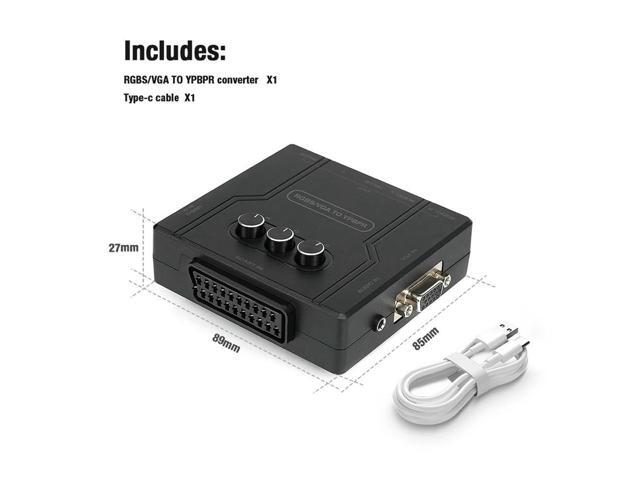 RGBS VGA SCART TO YPBPR Converter Color Brightness Adjustable Video Adapter RGBS To Color Difference Component Converter