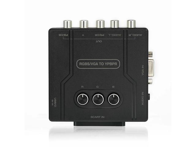 RGBS VGA SCART TO YPBPR Converter Color Brightness Adjustable Video Adapter RGBS To Color Difference Component Converter