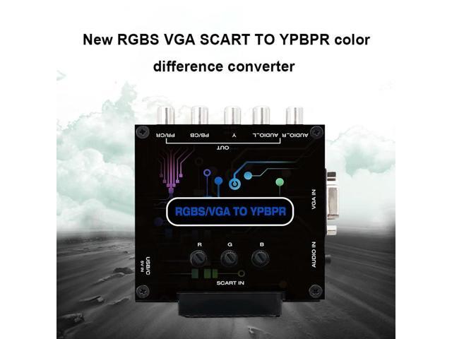 RGBS VGA SCART TO YPBPR Converter Color Brightness Adjustable Video Adapter RGBS To Color Difference Component Converter
