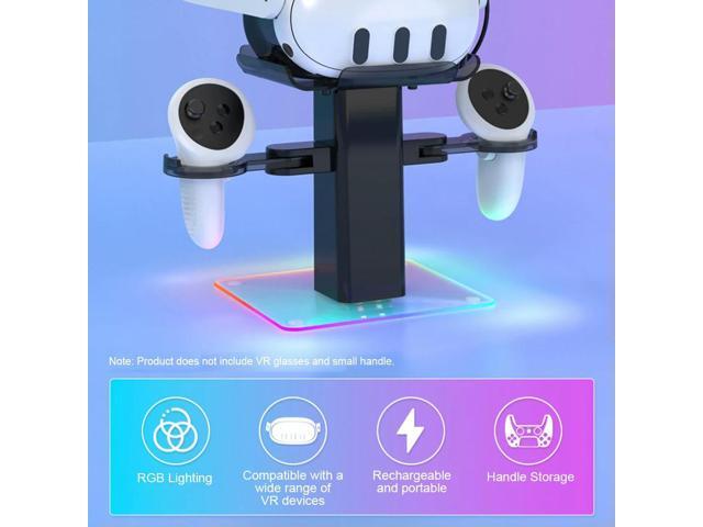 RGB VR Charging Station Headset Display Stand and Controller Mount VR Display Stand for Quest 3/3S VR Headset & Controllers