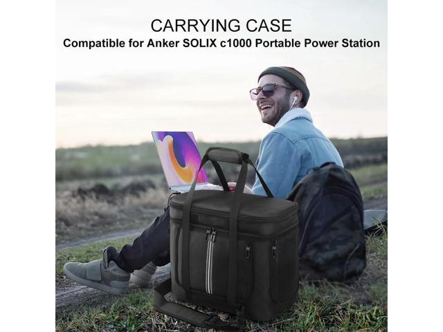 Carrying Case for Anker SOLIX C1000 Case Travel Carrying Bag Travel Bag Anti-drop with Shoulder Strap & Handle