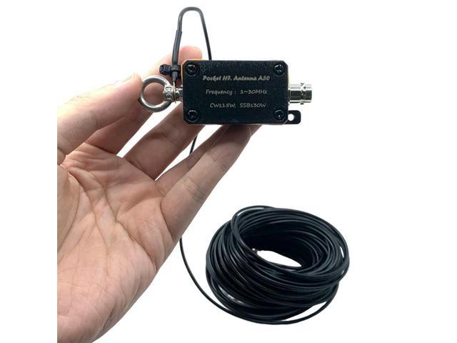 1-30MHz Pocket HF Antenna Shortwave Antenna Inverted V Horizontal Balun Long Line Wideband End-fed Antenna w Bag