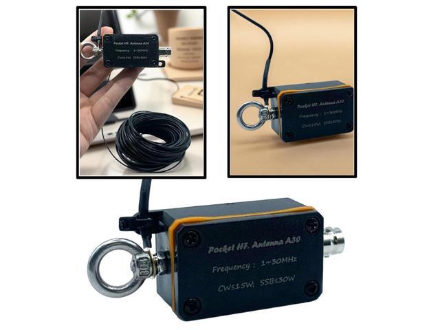 1-30MHz Pocket HF Antenna Shortwave Antenna Inverted V Horizontal Balun Long Line Wideband End-fed Antenna w Bag