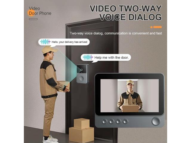 2.4G Wireless Video Intercom Doorbell 4.3 Inch IPS Screen Video Monitoring Doorbell Two Way Voice Night Vision Doorbell