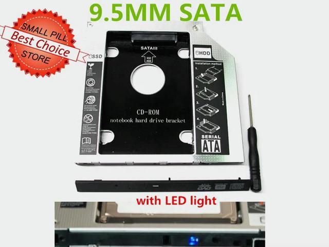 2nd Hard Drive Caddy Adapter for 2530p 2540p 2560p 2570p For E6520 E6530 9.5mm