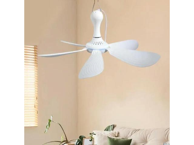 USB Ceiling Fan 5V Air Cooling Fan 6 Detachable Leaves Portable Hanging