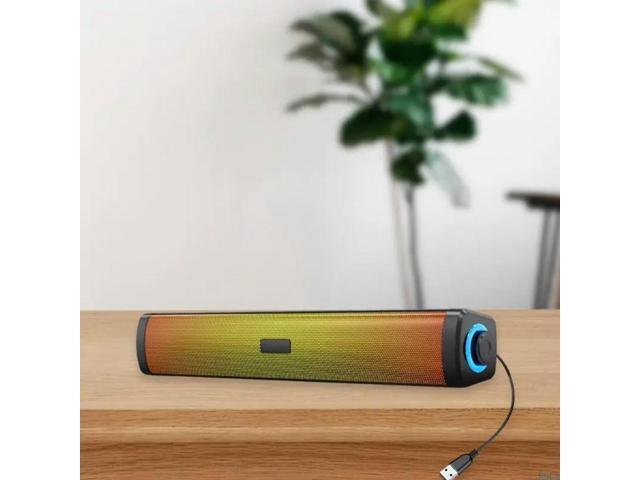 Gaming PC Speakers Soundbar with Colorful LED Lights Deep Bass Enhancement