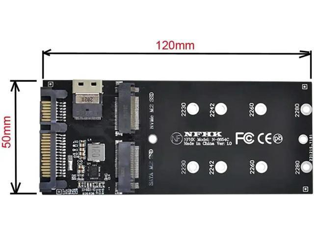 JoniSerl M.2 NVME to SFF-8654 NGFF SSD to SATA 2 in 1 Combo Adapter for Mainboard (Not Work NVME SSD to SATA)