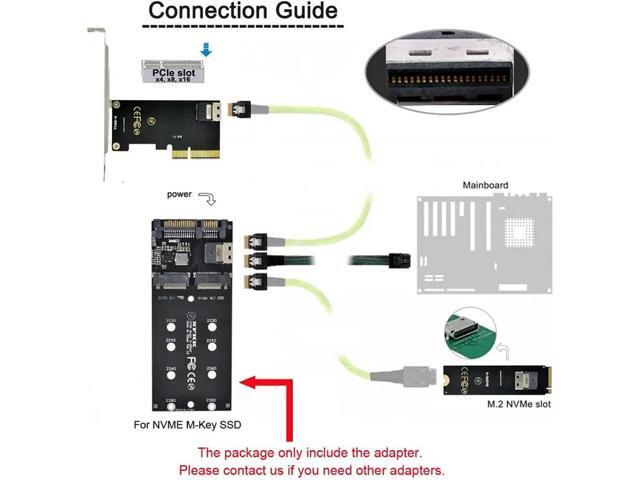 JoniSerl M.2 NVME to SFF-8654 NGFF SSD to SATA 2 in 1 Combo Adapter for Mainboard (Not Work NVME SSD to SATA)