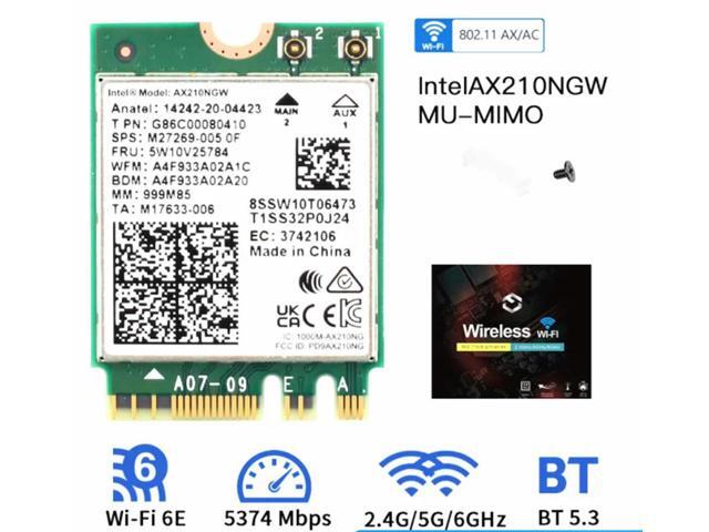 6E Card M.2 AX210 Bluetooth 5.4 Tri-Band Laptop M.2 Network Card