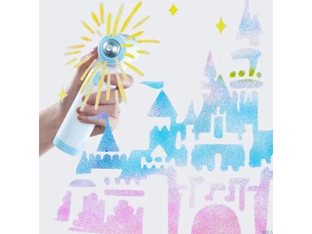 Electric Sprayer Pen Set Kid Painting Supplies Include 12 Color Markers 3 Painting Stencils for School Art Craft Project