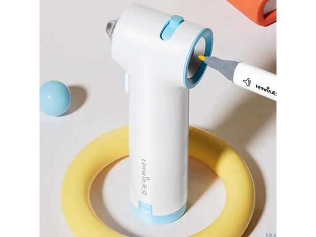 Electric Sprayer Pen Set Kid Painting Supplies Include 12 Color Markers 3 Painting Stencils for School Art Craft Project