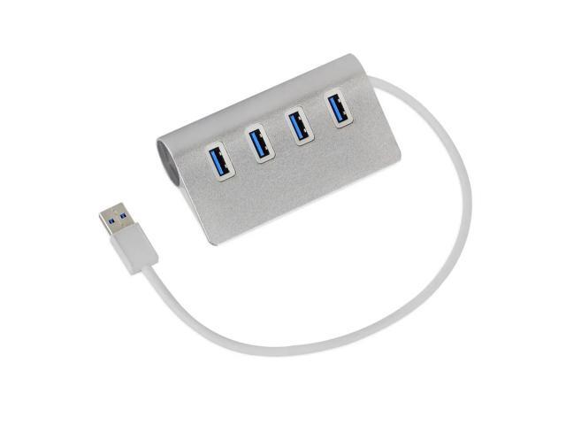 Aluminum 4 Port USB 3.0 Hub 5Gbps High Super Speed Adapter Cable For PC Laptop
