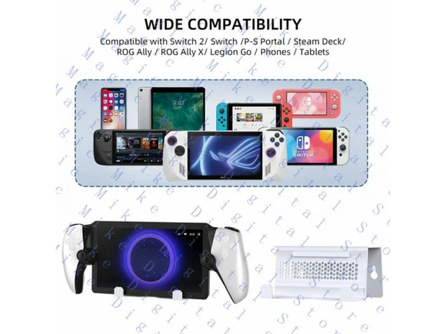 Wall Mount Bracket for ROG Ally X/PS5 Portal/Steam Deck Console Handheld