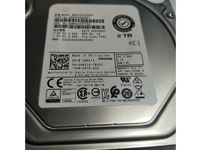 2T SAS 12Gb 3.5-inch 0HHX14 Server Hard Disk MG04SCA20ENY