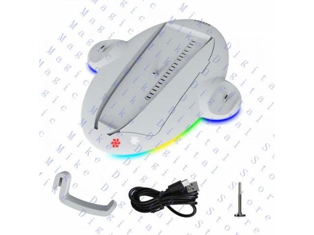 For PS5 Slim Stand And Cooling Station With RGB LED Lighting Quick Charger