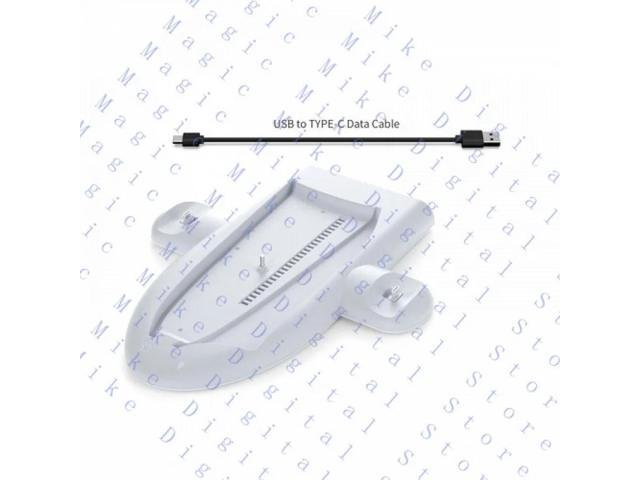 For PS5 Slim Multi-functional Cooling Base Grip Charge Base with RGB Light Ring