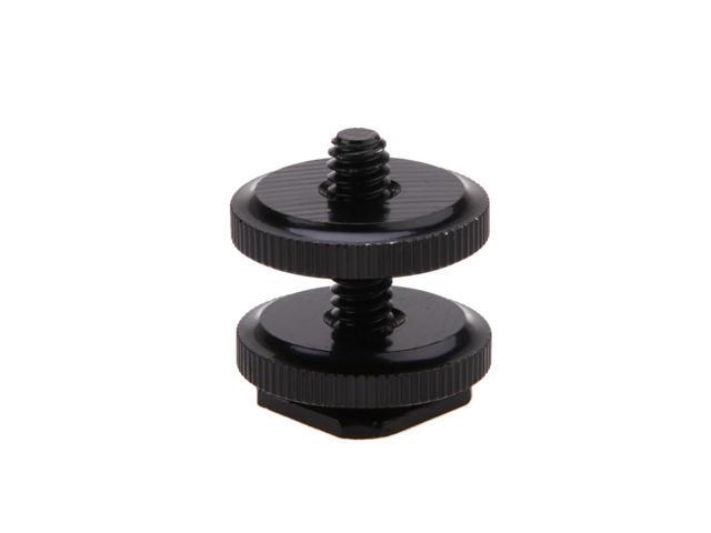 1/4 Inch Tripod Screw To Flash Hot Shoe Adapter Black Screw Adapter Tripod Bracket Hot Shoe Mount for Camera Studio Accessory