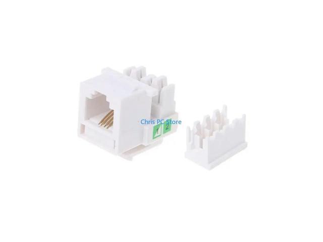 10 Pcs Tool-free Telephone Module RJ11 Information Socket CAT3 Voice Module Adapter Telephone Extender Keystone